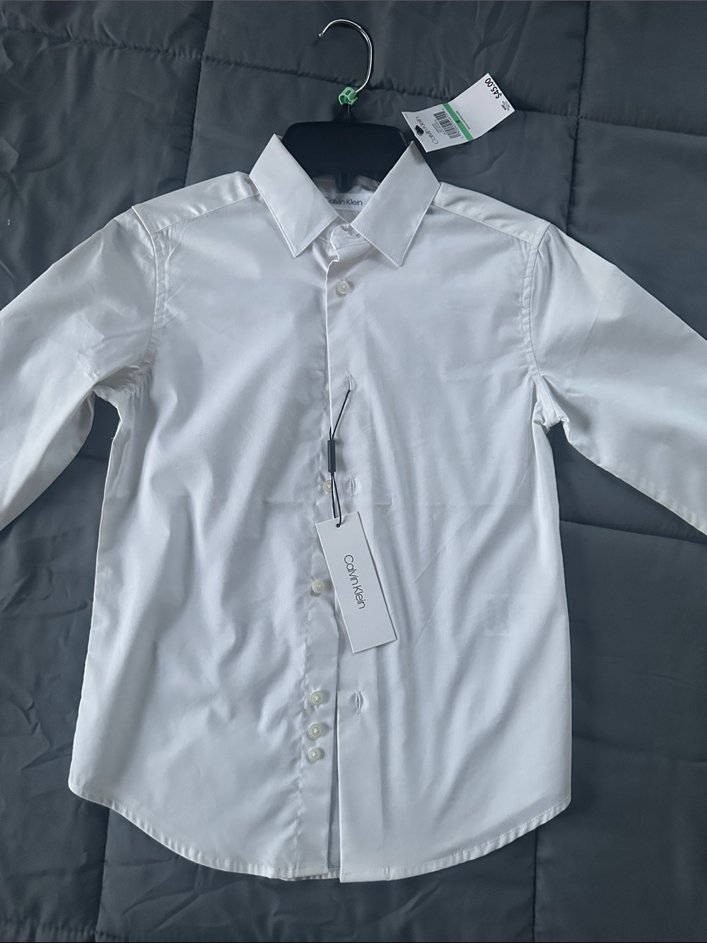 Calvin Klein Boys 8 White Button-Front Dress Shirt NWT